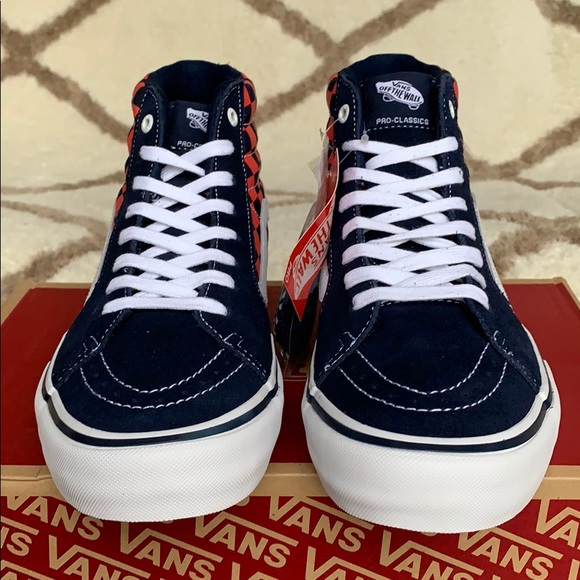 VANS SK8-Hi Pro CHECKERBOARD NAVY/ORANGE MEN’s - Picture 8 of 16